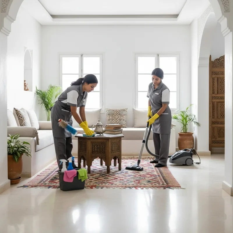Meticulous housekeeping and villa care team in Agadir
